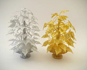 Gold and Silver Tree Centerpieces - Set of 2
