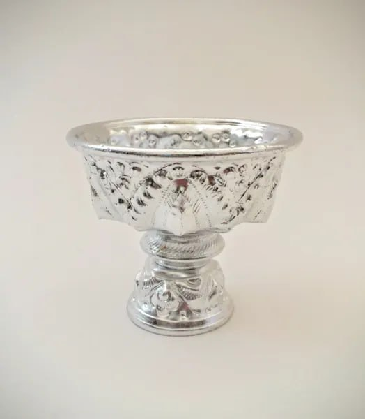 Miniature Silver Pedestal Tray and Bowl Set