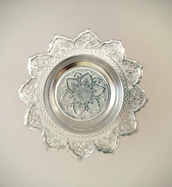 Miniature Silver Pedestal Tray and Bowl Set