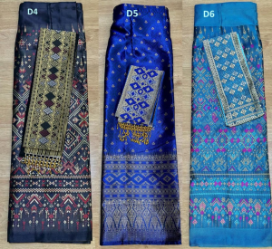Set of Lao sinh Wrap around Skirt with Lao sinh /pha being Lao Silk Free Size.Ready to wear.